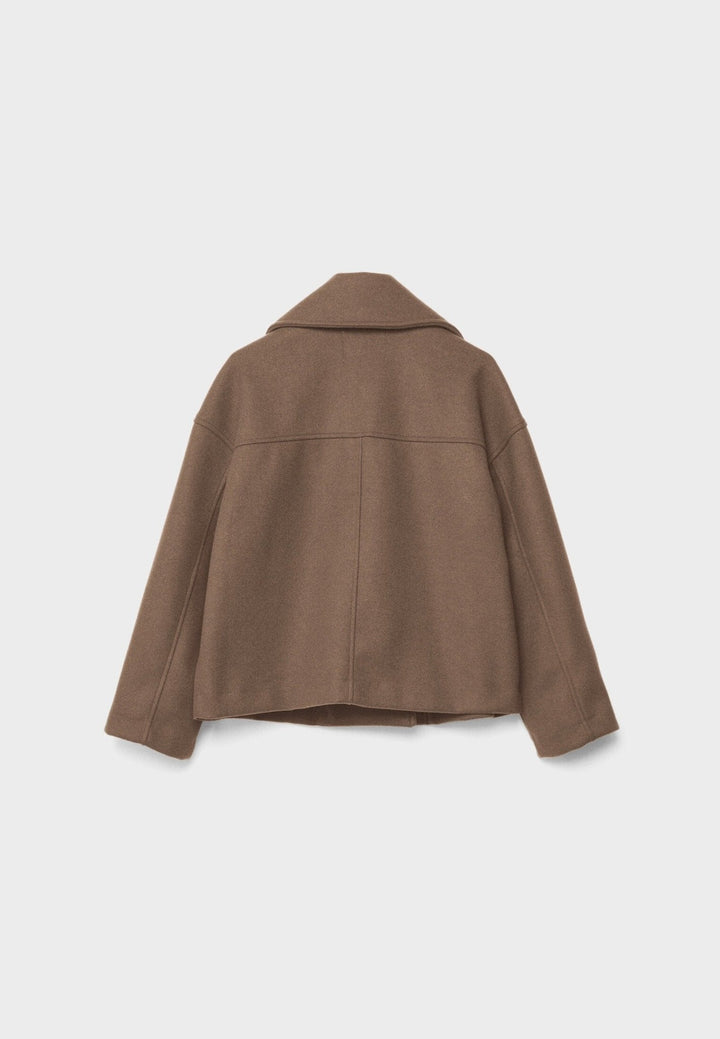 Women's Wool Mix Double Breasted Crop Coat