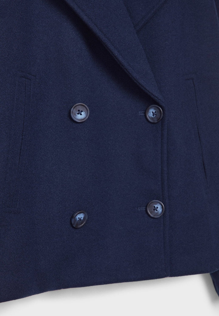 Women's Wool Mix Double Breasted Crop Coat