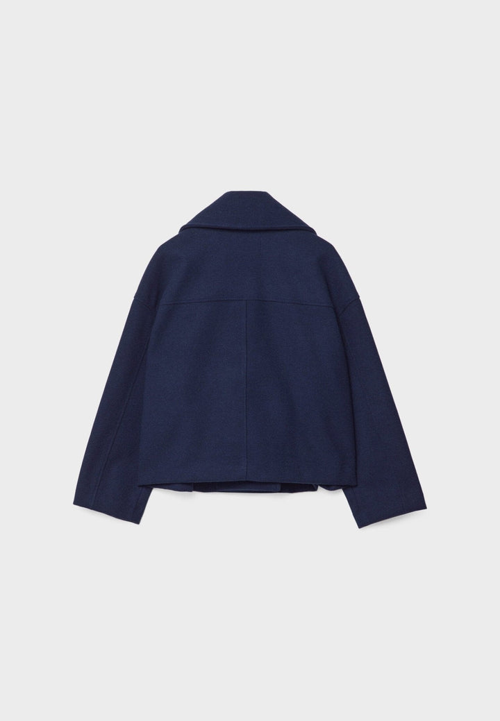 Women's Wool Mix Double Breasted Crop Coat