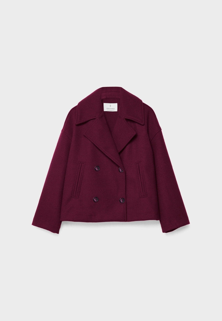 Women's Wool Mix Double Breasted Crop Coat