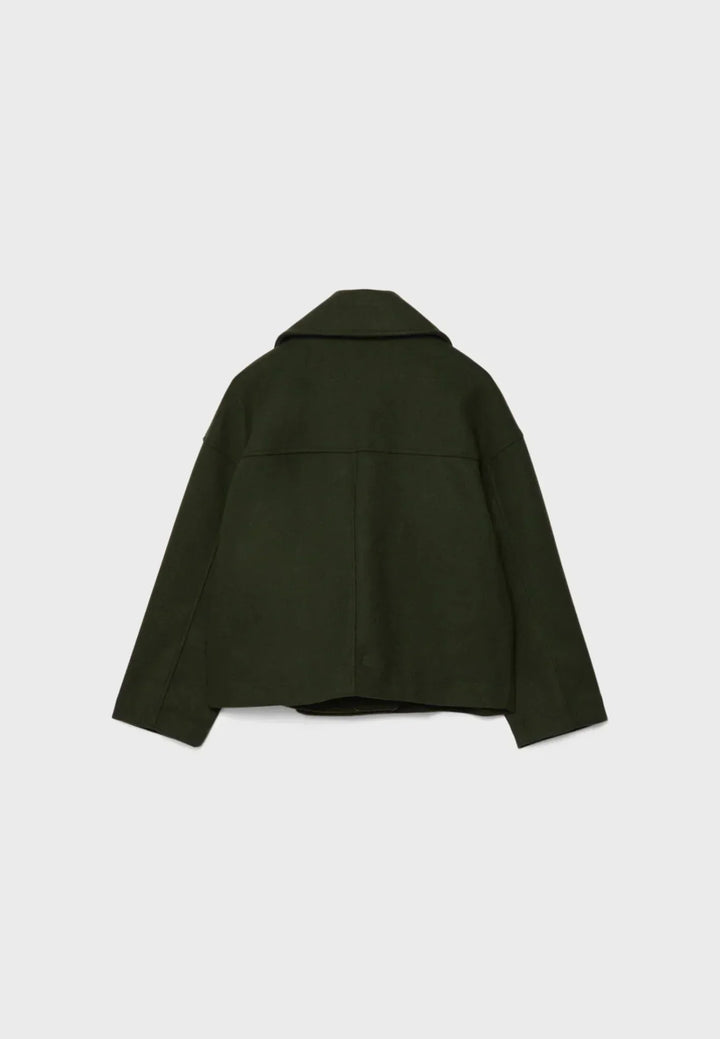 Women's Wool Mix Double Breasted Crop Coat