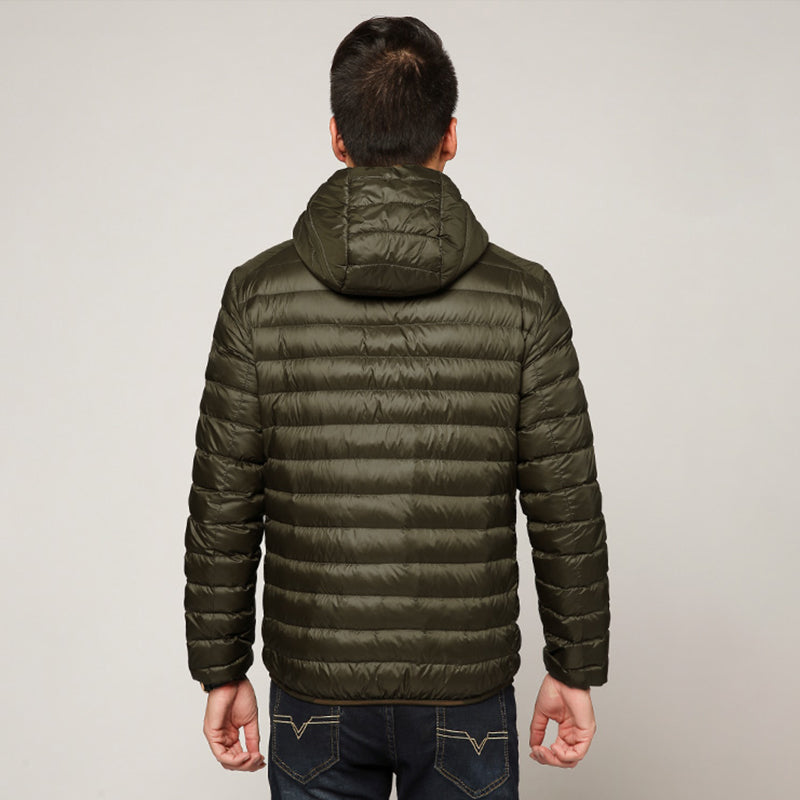 Men's Lightweight Insulated Down Puffer Hooded Jacket