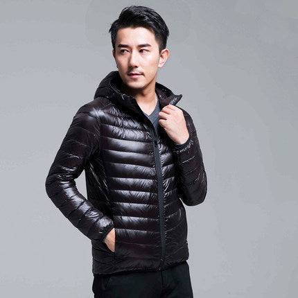 Men's Lightweight Insulated Down Puffer Hooded Jacket