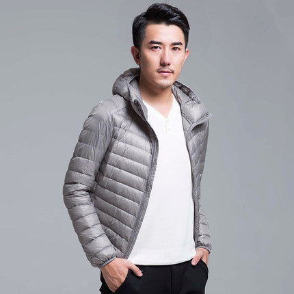 Men's Lightweight Insulated Down Puffer Hooded Jacket