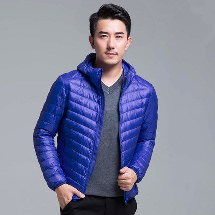 Men's Lightweight Insulated Down Puffer Hooded Jacket