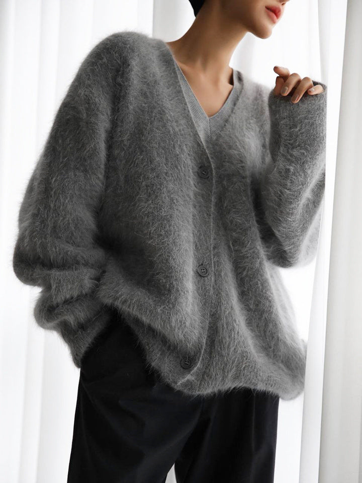 Women's Merino Wool Knit Oversized Cardigan