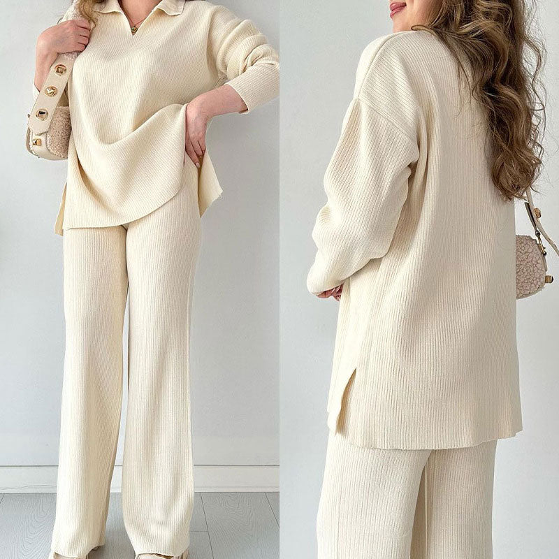 Women’s Knit Jumper & Wide-Leg Trouser Set