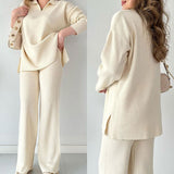 Women’s Knit Jumper & Wide-Leg Trouser Set