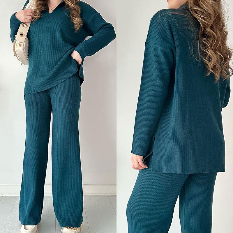 Women’s Knit Jumper & Wide-Leg Trouser Set