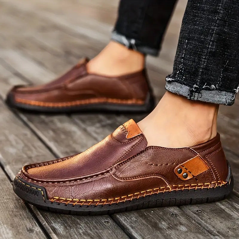 Men's Leather Slip-On Driving Loafers