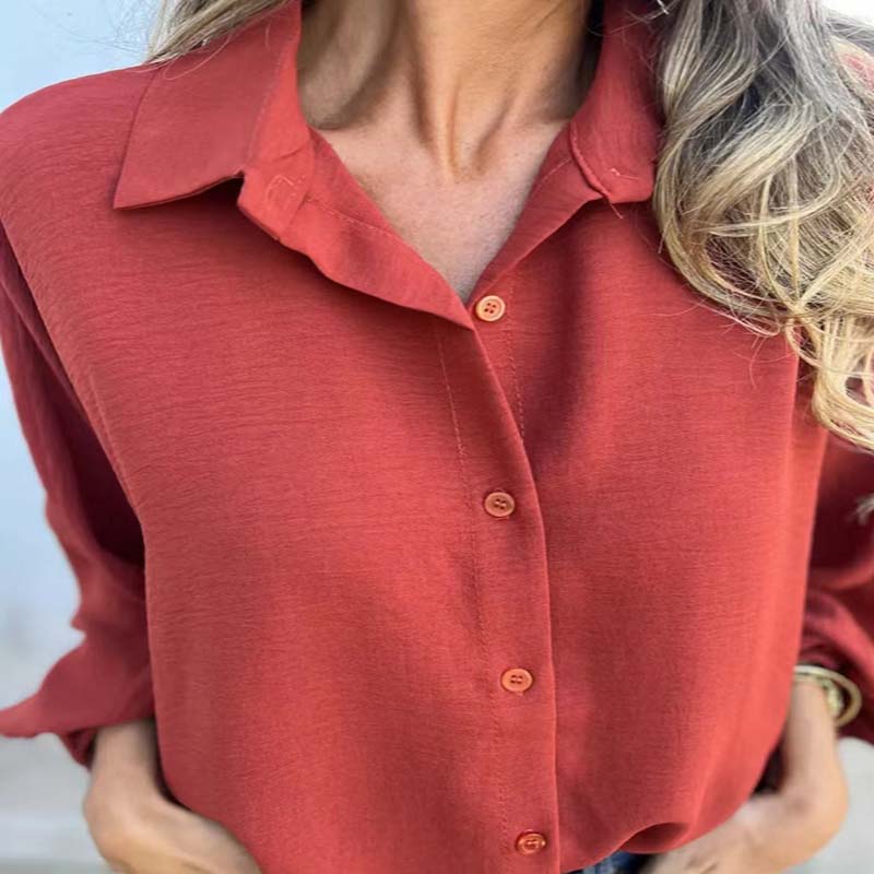 Women's Linen Blouse Long Sleeve Button Down Shirt