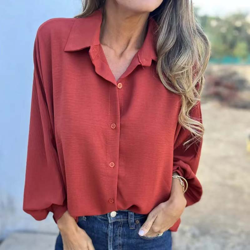 Women's Linen Blouse Long Sleeve Casual Button Down Shirt