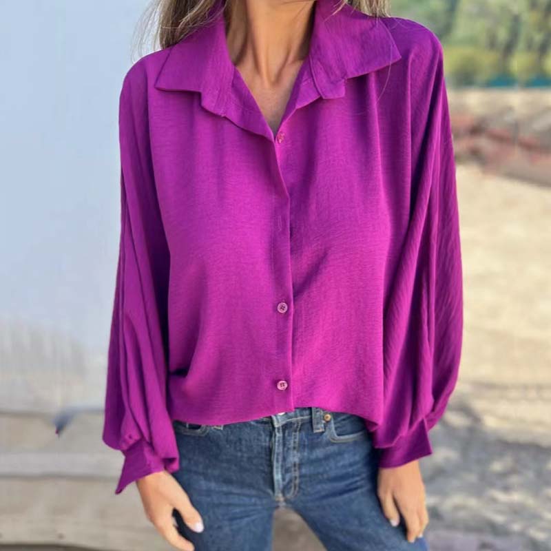 Women's Linen Blouse Long Sleeve Button Down Shirt