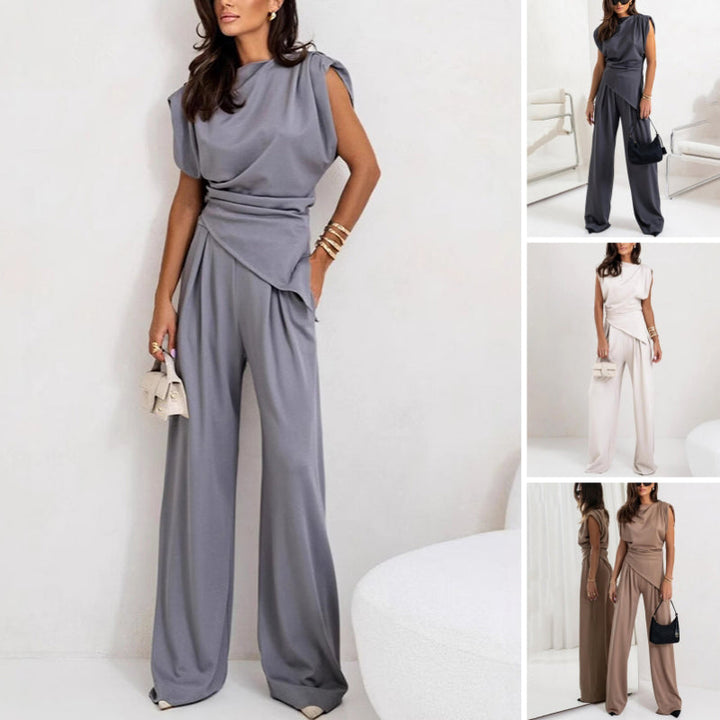 Women's Silk Two Piece Wide Leg Trouser Set Luxury Evening Co-ord