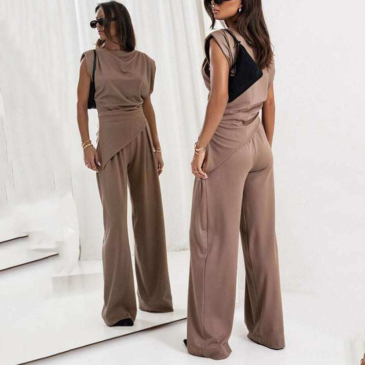 Women's Silk Two Piece Wide Leg Trouser Set Luxury Evening Co-ord