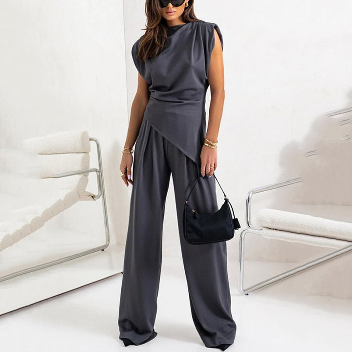 Women's Silk Two Piece Wide Leg Trouser Set Luxury Evening Co-ord
