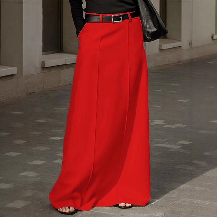Women’s Knit High-Waisted A-Line Floor-Length Maxi Skirt