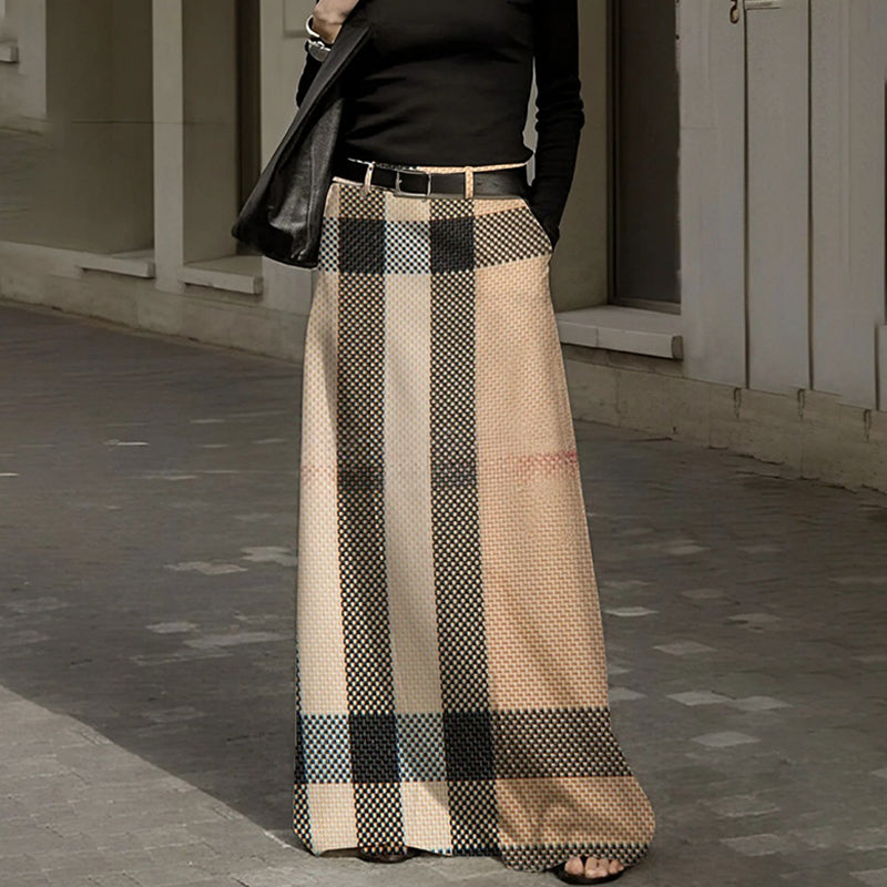 Women’s Knit High-Waisted A-Line Floor-Length Maxi Skirt