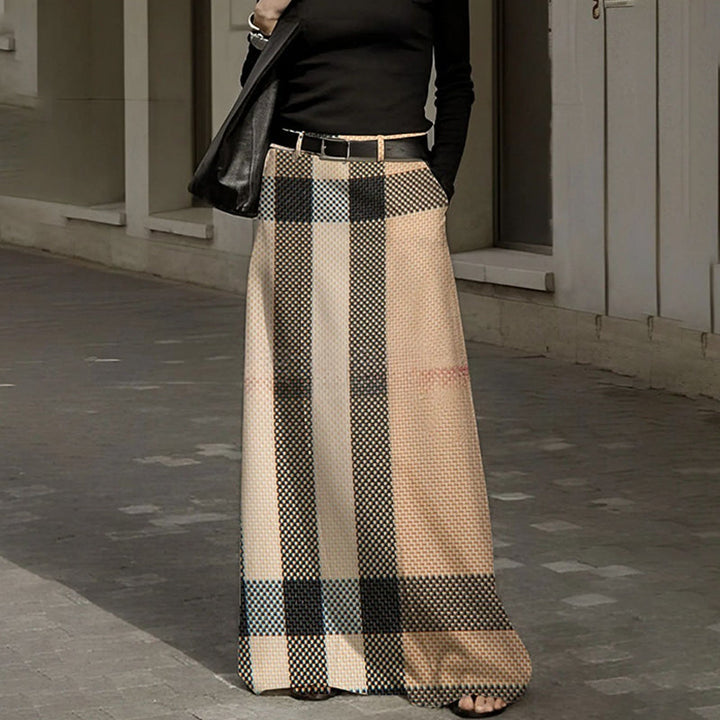 Women’s Knit High-Waisted A-Line Floor-Length Maxi Skirt