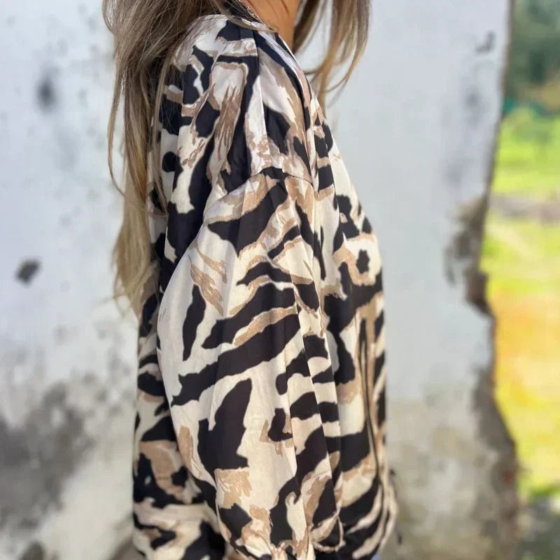 Női szatén, cipzáras, mintás bomberdzseki