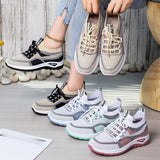 Women's Knit Mesh Lace-Up Running Sneakers