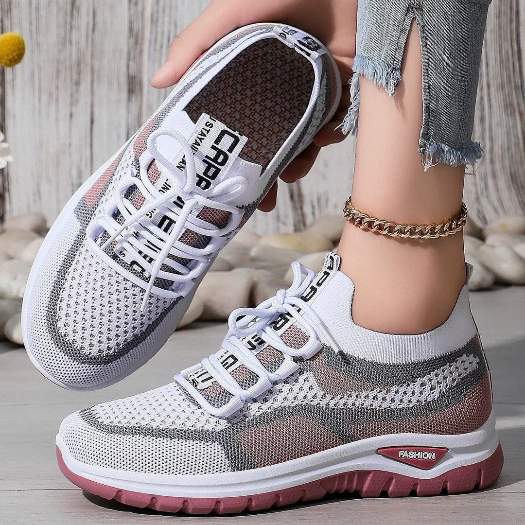 Women's Knit Mesh Lace-Up Running Sneakers
