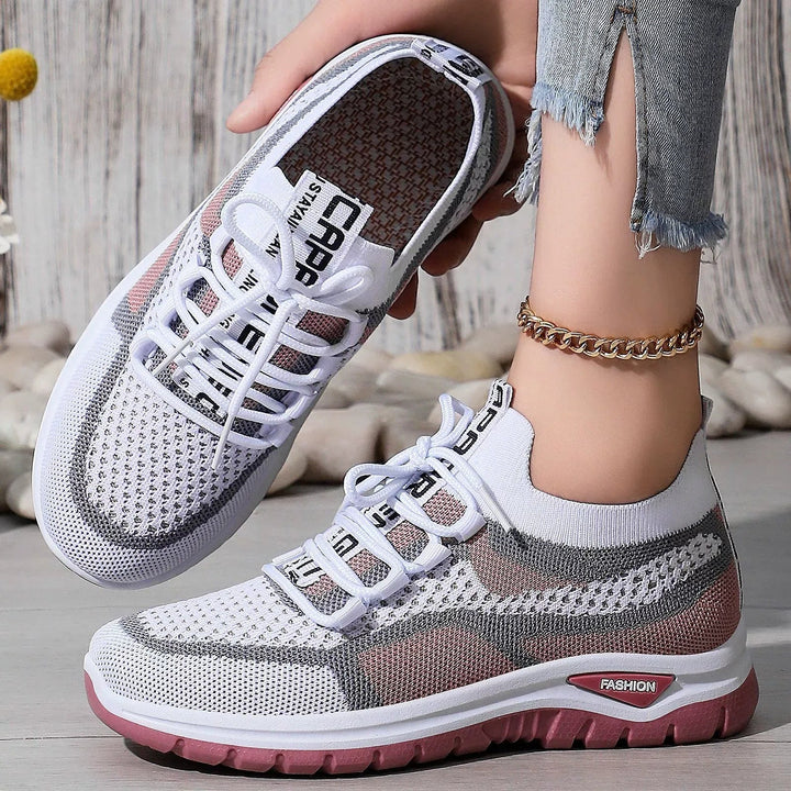 Women's Knit Mesh Lace-Up Running Sneakers