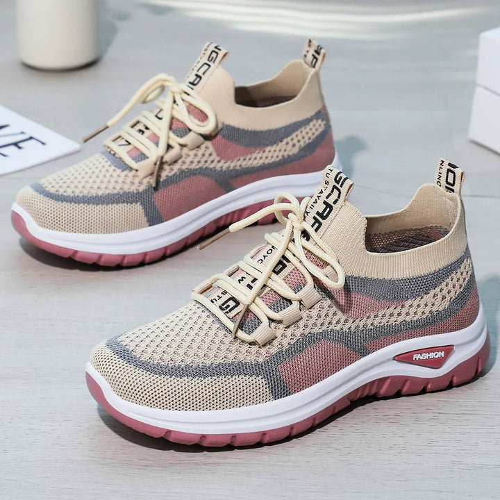 Women's Knit Mesh Lace-Up Running Sneakers