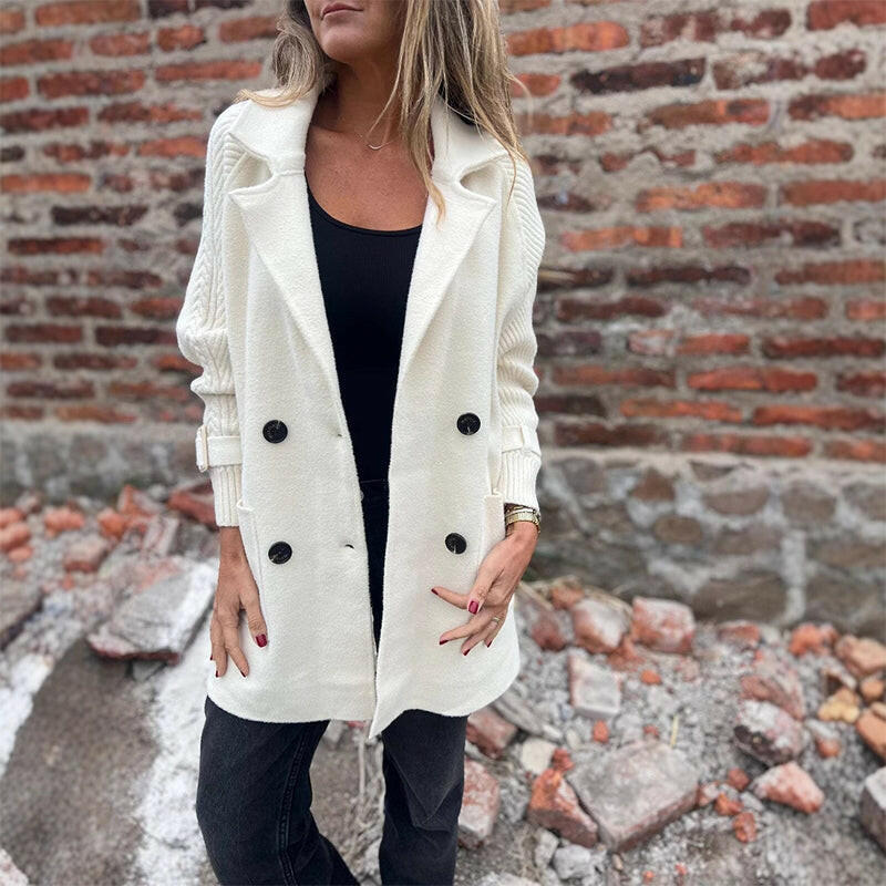 Women’s Wool-Blend Double-Breasted Lapel Coat