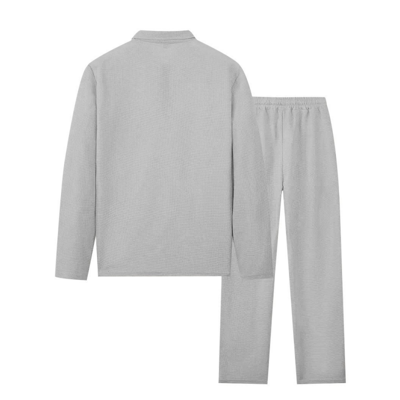 Men's Knit Quarter Zip Polo and Trousers Lounge Set