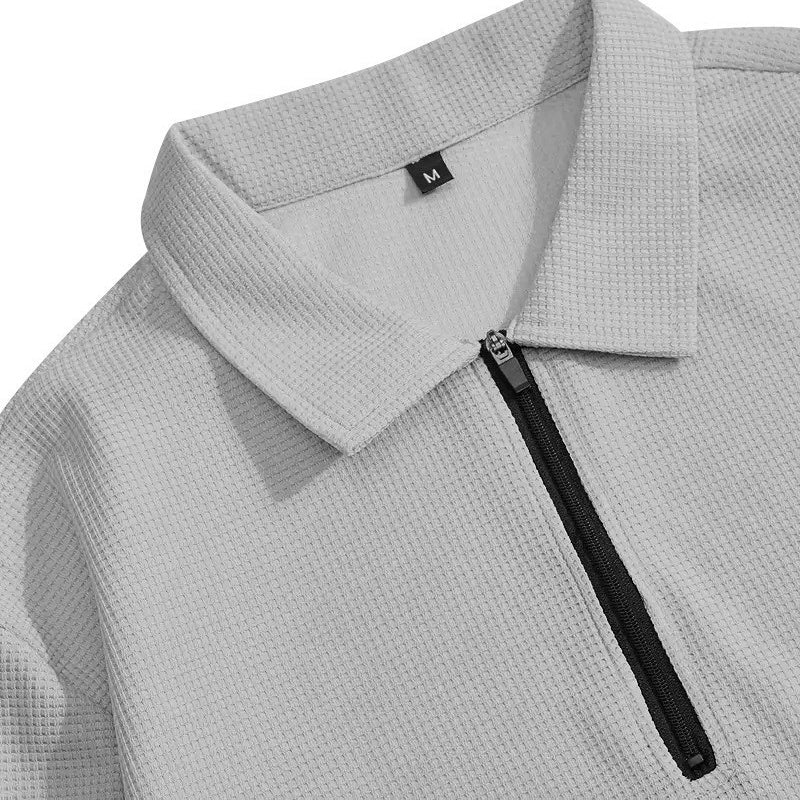 Men's Knit Quarter Zip Polo and Trousers Lounge Set