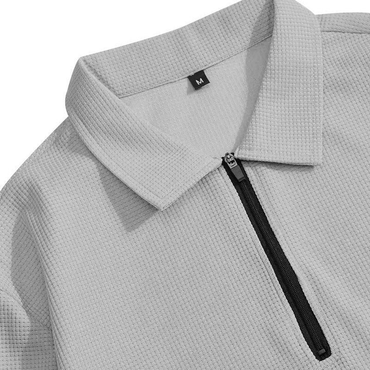 Men's Knit Quarter Zip Polo and Trousers Lounge Set