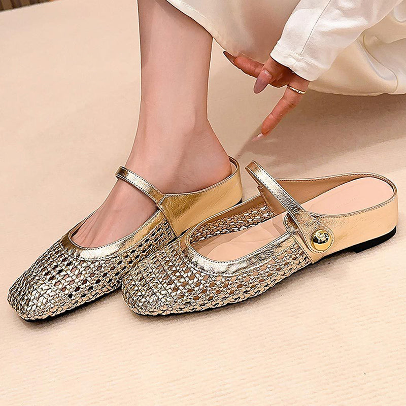 Leather Mary Jane Mules for Women