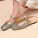 Leather Mary Jane Mules for Women