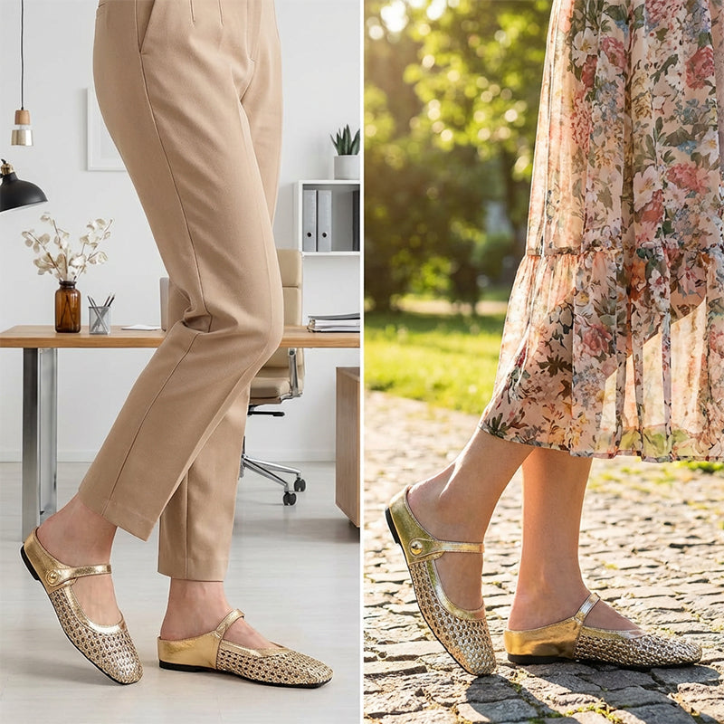 Leather Mary Jane Mules for Women
