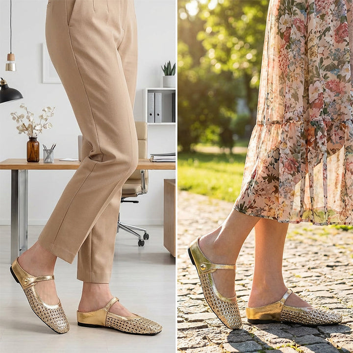 Leather Mary Jane Mules for Women