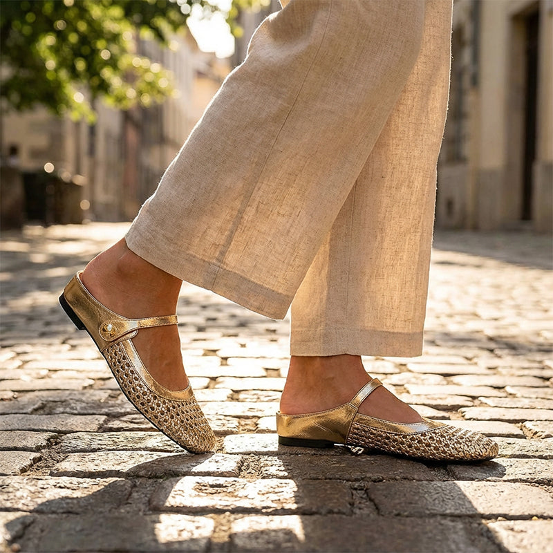 Leather Mary Jane Mules for Women