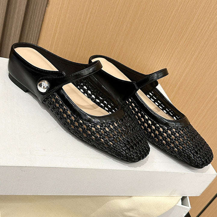 Leather Mary Jane Mules for Women