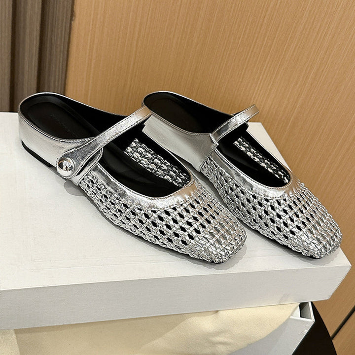 Leather Mary Jane Mules for Women