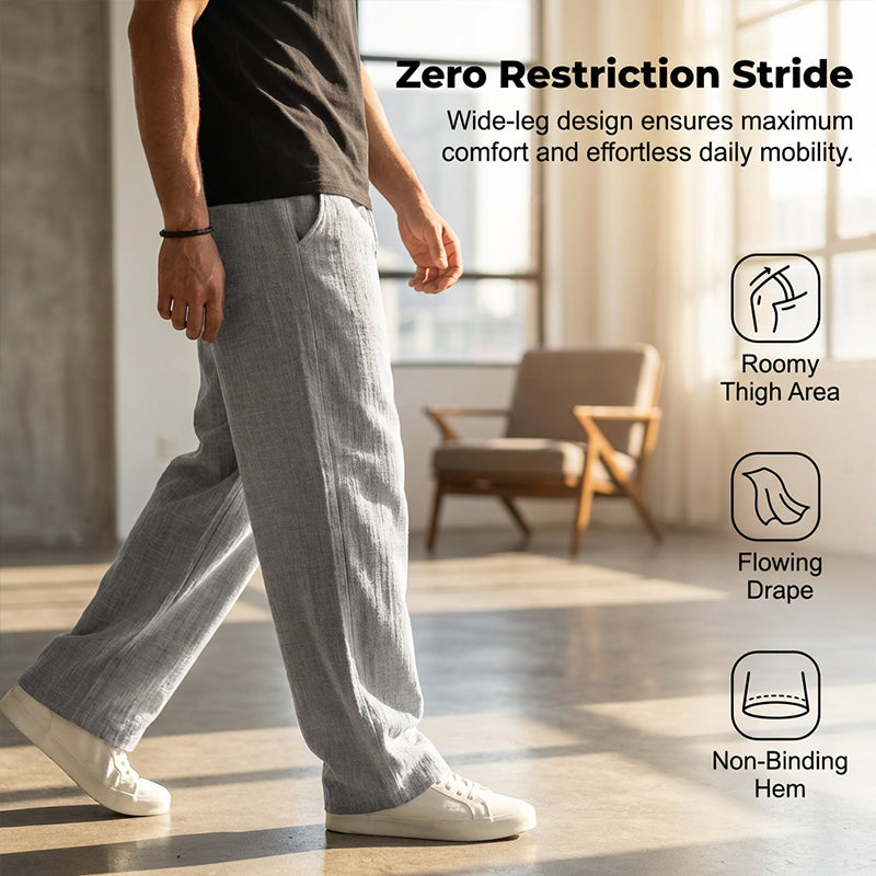 Men's Elastic Waist Knit Straight Leg Casual Trousers