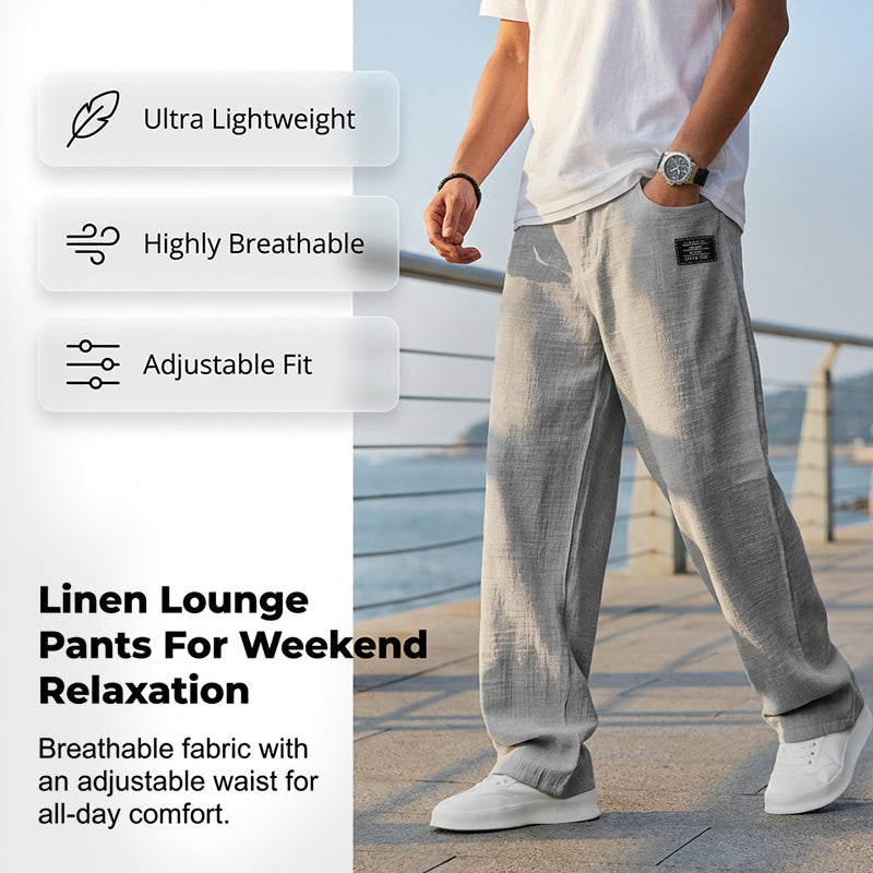 Men's Elastic Waist Knit Straight Leg Casual Trousers