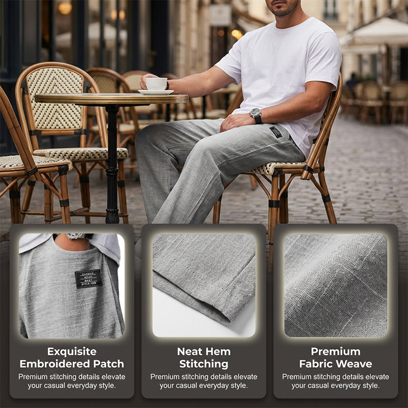 Men's Elastic Waist Knit Straight Leg Casual Trousers