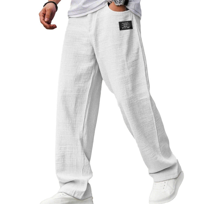 Men's Elastic Waist Knit Straight Leg Casual Trousers