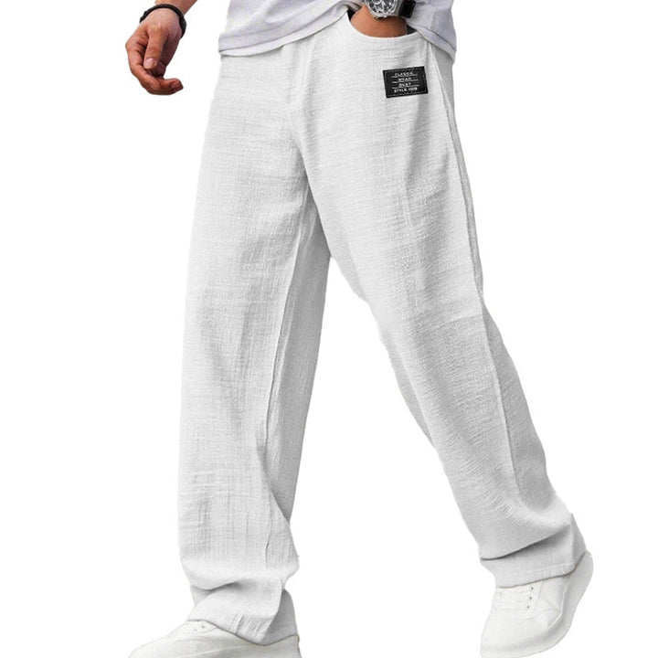 Men's Elastic Waist Knit Straight Leg Casual Trousers