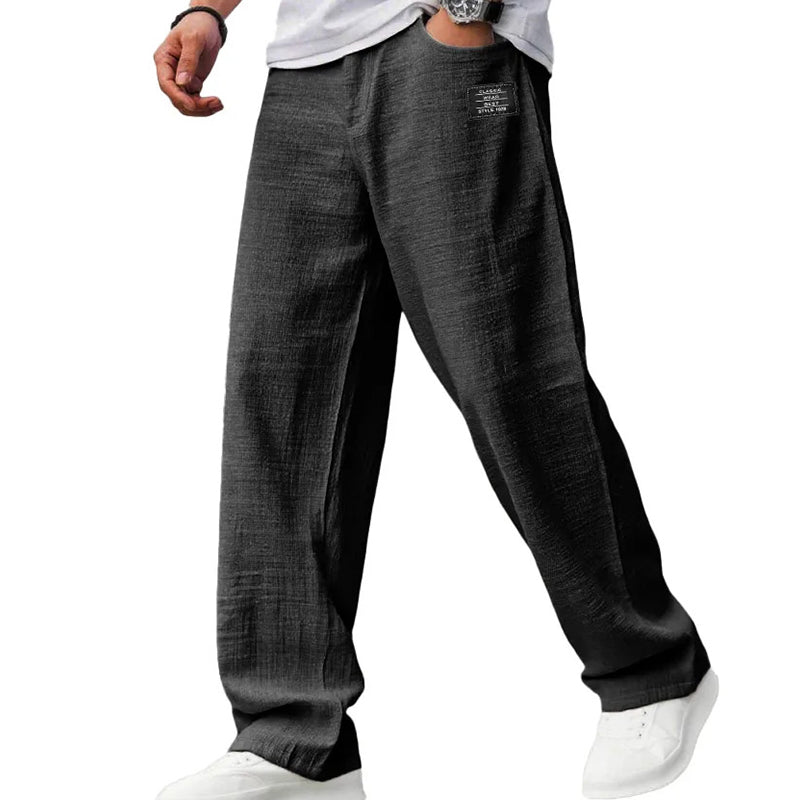 Men's Elastic Waist Knit Straight Leg Casual Trousers