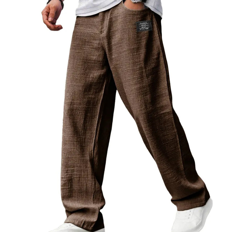 Men's Elastic Waist Knit Straight Leg Casual Trousers