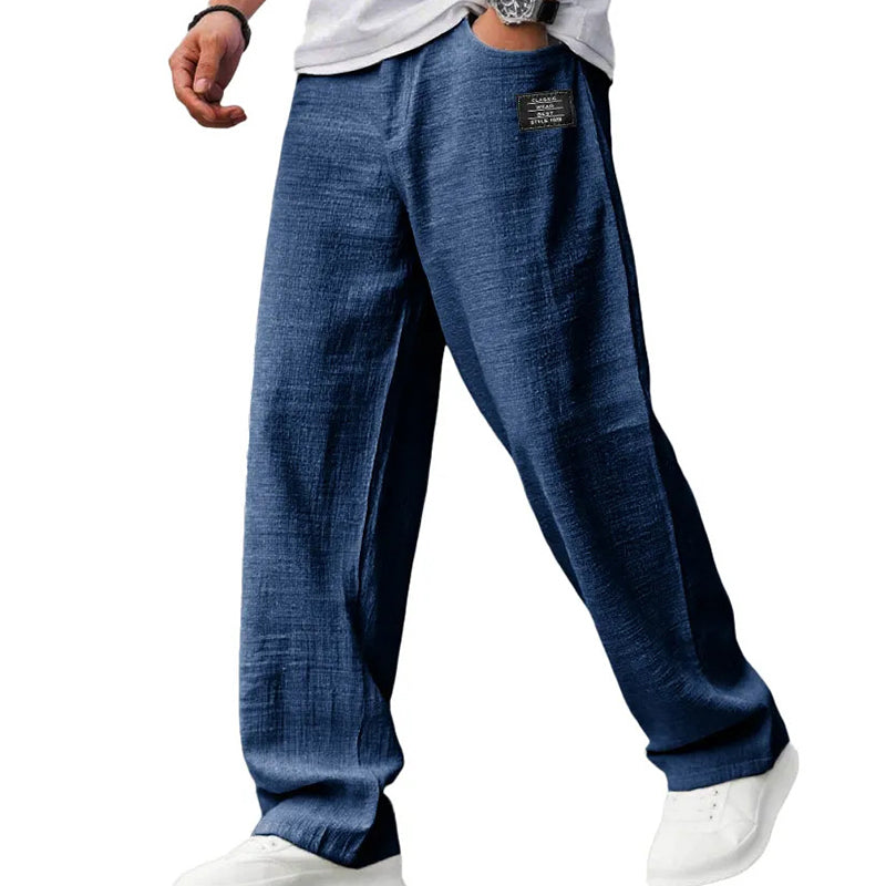 Men's Elastic Waist Knit Straight Leg Casual Trousers