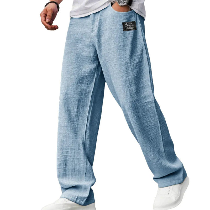 Men's Elastic Waist Knit Straight Leg Casual Trousers