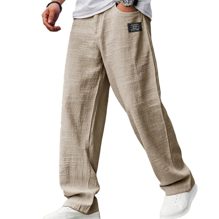 Men's Elastic Waist Knit Straight Leg Casual Trousers