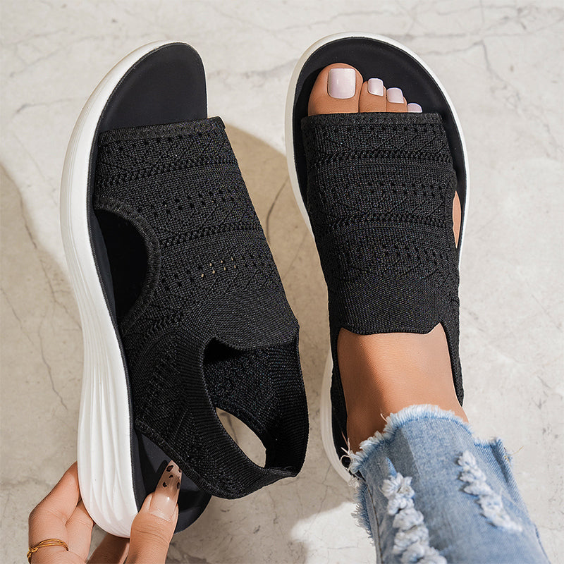 Women’s Knit Cushioned Orthopedic Open-Toe Sandals